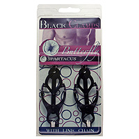F75593 - Spartacus Black Chain Link Butterfly Nipple Clamps