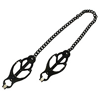 F75593 - Spartacus Black Chain Link Butterfly Nipple Clamps