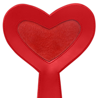 F73871-00 - Fetish Fantasy Leather Red Furry Heart Paddle