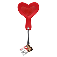 F73871-00 - Fetish Fantasy Leather Red Furry Heart Paddle