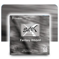 F74531 - Safex Ribbed Condoms - 3 Pack