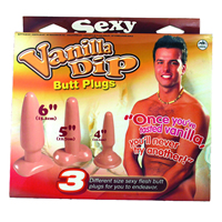 F71540 - 3 x Vanilla Dip Anal Butt Plugs