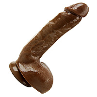 F77601 - Pleasureskin Cinnamon Suction Base Cock Dildo