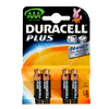 F74510 - Duracell Plus 4 Pack AAA Batteries