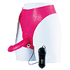 F72700 - Pink Strap On With Vibrating Super Slim Dong