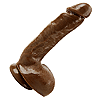 F77601 - Pleasureskin Cinnamon Suction Base Cock Dildo